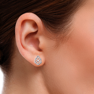 Rose Gold Diamond Stud <b>Earrings</b> Round Brilliant Cut Classic Women's Wedding Jewelry 18K Plated <b>Fine</b> <b>Earrings</b> - Product Image 4