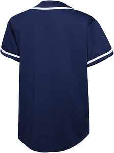 Camiseta Deportiva KALER Azul Marino, Estilo Béisbol, Manga Corta, Cierre de Botones, Diseño Duradero en Poliéster - Product Image 4