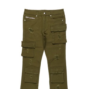 Jeans Homme Vintage Streetstyle Coupe Skinny Évasée Délavée et Déchirée, Design Personnalisé - Product Image 6