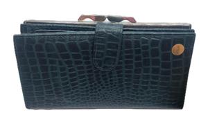 WRIZA Portefeuille en cuir à motif d'alligator avec fermeture à boucle, design élégant pour un usage quotidien - Product Image 4