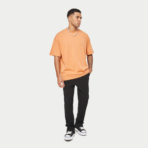 T-shirts d'été pour hommes en tricot, coupe ample, anti-boulochage, respirants, séchage rapide, motif uni, col rond, 320 GSM, haute qualité, sur mesure - Product Image 2