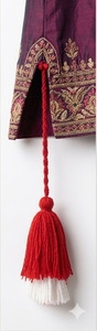 Red Cotton Tassel With White Trim For Home Decor Hanging Bohemian Style - Product Image 2