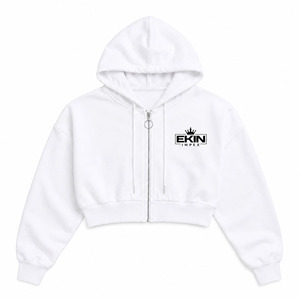 Women Cropped <b>Zip</b> <b>Up</b> <b>Hoodie</b> Custom Oversized Streetwear <b>Crop</b> <b>Hoodie</b> - Product Image 3