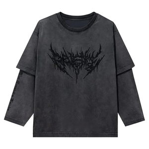 เสื้อยืดโอเวอร์ไซส์แขนยาวพิมพ์ลายดิจิทัลสำหรับผู้ชาย ดีไซน์ทันสมัย สตรีทแวร์ ลายกราฟิก น้ำหนัก 220 กรัม ผ้าฝ้าย 100% - Product Image 6