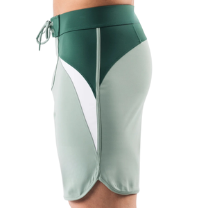 Shorts de bain pour homme vert menthe et blanc, séchage rapide, avec cordon de serrage, pour la plage, la natation et les sports nautiques, vêtements de performance - Product Image 3