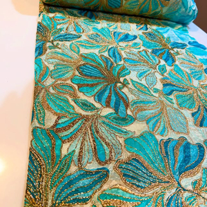Tissu uni tissé teint, broderie, sequins, maille, dentelle, organza, Abaya, Kaftan, Robe, Vente en gros, Commerce d'exportation - Product Image 1