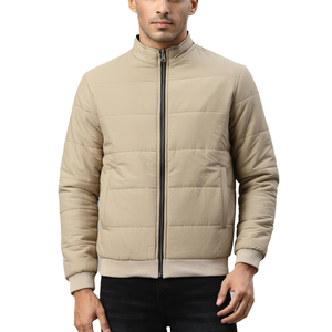 custom made zipper waterproof quilted jacket men zip up sports and casual <b>winter</b> <b>quilt</b> lining jackets plus size outdoor wear - Product Image 2