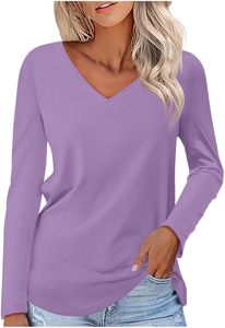 T-shirt Femme Minimaliste à Manches Longues Coupe Slim Imprimé Uni Respirant Anti-boulochage Écologique Été – Look Épuré et Doux - Product Image 4