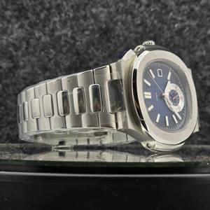 Montre mécanique automatique de luxe pour homme, style cadran bleu gaufré, acier inoxydable, étanche, montre-bracelet sport et affaires - Product Image 3