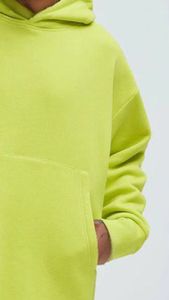 Sudadera con Capucha Extra Grande de Color Verde Neón para Hombre - Sudadera Informal de Corte Holgado con Diseño de Hombros Caídos, Sudaderas Personalizadas - Product Image 6