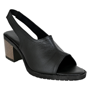 Chaussures décontractées à talon haut pour femme en cuir véritable avec finition placage, bout ouvert, à enfiler, souples, pour le printemps et l'été - Product Image 2