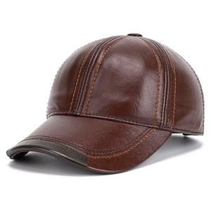 Casquettes en cuir marron brillant de qualité supérieure pour hommes, nouveau design, service OEM ODM, dernier style, logo personnalisé, best-seller - Product Image 1