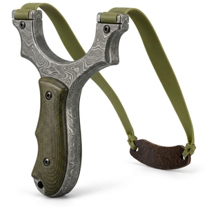 Slingshot en acier de Damas, design en acier à motifs, pièce de collection, décoration pour la maison et le bureau, pièce décorative traditionnelle faite à la main - Product Image 3