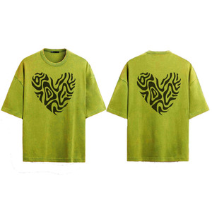 เสื้อยืดยูนิเซ็กซ์สีม่วงลายพิมพ์กราฟิกหัวใจชนเผ่าสีดำ แขนสั้น คอกลม ทรงหลวม ใส่ได้ทุกฤดู ผ้าฝ้าย 100% พิมพ์ลาย - Product Image 3