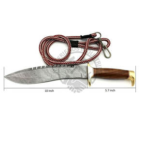 Nouvelle édition de couteau Bowie en acier Damas fait main, forgé, pour le camping, la survie, lame fixe ultra-affûtée, couteau de chasse en plein air - Product Image 1