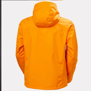 Chaqueta Impermeable con Capucha para Hombre, Color Naranja, Corte Regular, Exterior de Poliéster, Cierre de Cremallera, Estilo Casual, para Otoño - Product Image 1