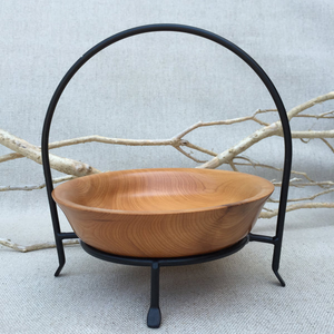 Corbeille à fruits en bois faite à la main avec poignée en métal, panier de service décoratif pour la cuisine, la table à manger, la décoration de la maison et le rangement - Product Image 3