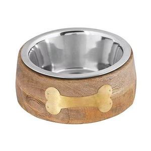 Direct Factory Supply Eco-Friendly Adjustable Height Modern Customizable Wooden Pet Feeder Wood Steel <b>Bowls</b> for Small Large Pet - Product Image 1