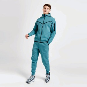 Custom Design Hooded Casual Solid Men's Winter Windbreaker <b>Tracksuit</b> Set 100% Cotton Lightweight Windproof - Product Image 1