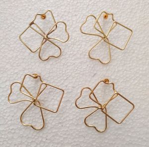 Pendientes de latón de piedras preciosas doradas Pendientes de joyería india de HF CRAFTS - Product Image 1