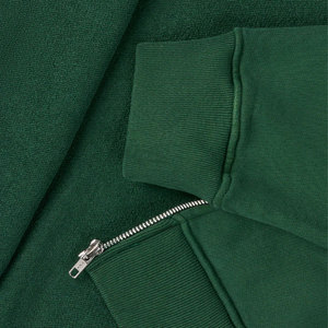 Sudadera con capucha verde de cremallera completa, gruesa y pesada, con bolsillos - Product Image 3