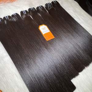 Máquina de calidad de lujo más vendida, doble trama Remy, Color negro Natural, extensiones rectas de hueso vietnamita crudo, precio al por mayor - Product Image 3