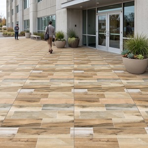 Carreaux de sol en porcelaine série bois 600x600mm finition mate design rustique pour usage intérieur salon modèle 6050 - Product Image 2
