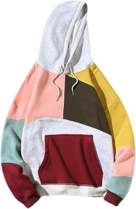 Sudadera con Capucha de Forro Polar para Hombre, Color Sólido, Manga Larga, Diseño a Cuadros, 100% Algodón Ecológico, Hecha a Medida - Product Image 3