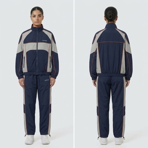 Conjunto Deportivo Cortavientos Negro Sólido para Niños - Traje de 3 Piezas de Poliéster para Correr, Diseño Personalizado, Fabricante Mayorista - Product Image 2