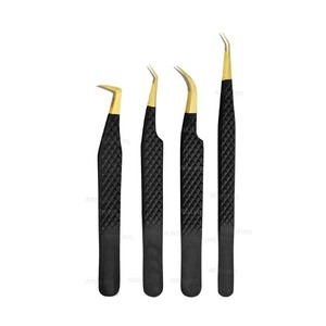 Pince à cils en acier japonais à pointe en fibre avec logo personnalisé, pince à volume fine et droite, pince à cils skinny boot 45 et 90 degrés pour extension de cils - Product Image 5