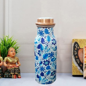 Botella de Agua de Cobre con Diseño de Mapa Vintage, Termo Portátil de Viaje con Tapa - Product Image 6