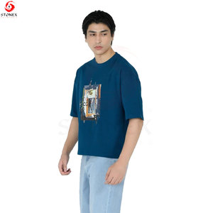 เสื้อเชิ้ตทรงโอเวอร์ไซส์สำหรับผู้ชาย ผ้าถักเนื้อหนักพรีเมียม 100% คอตตอน ทรงหลวม สไตล์สตรีทแวร์ เสื้อยืดลำลอง แฟชั่นใส่ได้ทุกวัน - Product Image 1
