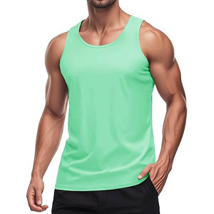 Débardeur réfléchissant pour homme en mélange polyester-coton, sans manches, pour course nocturne, gilet de sécurité haute visibilité à rayures, haut de sport - Product Image 1