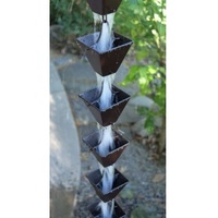 Chaîne de pluie en cuivre haut de gamme, décorative pour extérieur, faite à la main, finition polie, contrôle du débit d'eau, pour jardin, design personnalisable