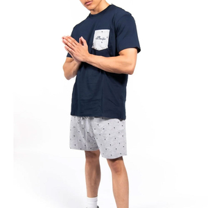 Conjunto de Dos Piezas de Primera Calidad, Personalizable, Primaveral, Informal para Hombre, Transpirable, de Secado Rápido, Camiseta Corta de Lona y Algodón - Product Image 1