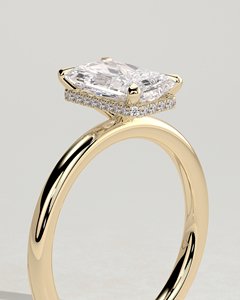 แหวนเพชรเม็ดเดี่ยวทรงเรเดียนท์คัท 4 กะรัต ทองคำแท้ 14K ประดับเพชรแล็บโกรว์ E VVS2 แบบ 4 กรงเล็บ พร้อมวงแหวนซ่อนรอบเพชร ดีไซน์พรีเมียมสำหรับเจ้าสาว ปี 2026 - Product Image 2