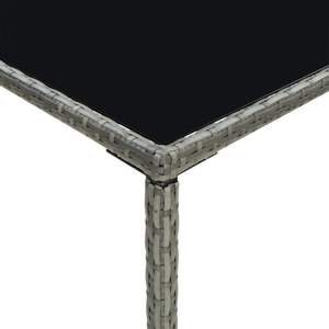 Gris 27,6 "x 27,6" x 43,3 "Poly Rattan y Glass Patio Bar Table - Product Image 5