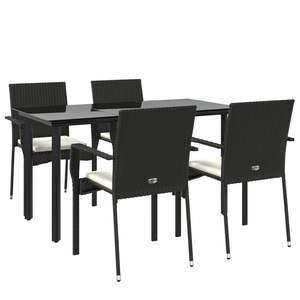 Conjunto de Comedor Modular Mediano para Jardín, en Ratán Sintético Negro - Product Image 3