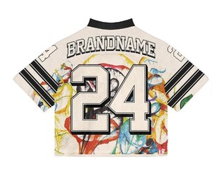 เสื้อเจอร์ซีย์ตาข่ายคุณภาพพรีเมียม ทรงครอป คอวี แขนสั้น ป้องกันแบคทีเรีย สำหรับผู้หญิง สตรีทแวร์  สามารถสั่งทำชื่อและหมายเลขได้ - Product Image 6