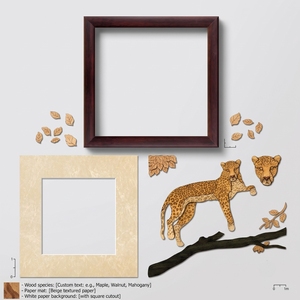 Cuadro Decorativo de Pared con Leopardo Tallado en Madera, Decoración Escénica para Sala de Estar, Estilo Rústico - Product Image 5