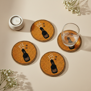 Wholesale Modern Natural Color Crystal Glass Bead Eco-Friendly Napkin Rings Coaster Wedding Banquets <b>Dinner</b> <b>Tables</b> <b>Mat</b> Pads - Product Image 5