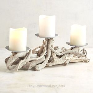 Porte-bougie en bois flotté naturel à 5 branches, décoration rustique pour la maison, fabriqué au Vietnam - Product Image 4