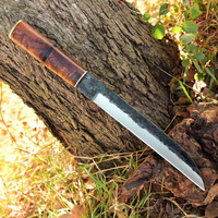 Couteau médiéval artisanal à pointe tombante en acier au carbone, couteau de camping et de bushcraft avec manche en bois, personnalisable ODM
