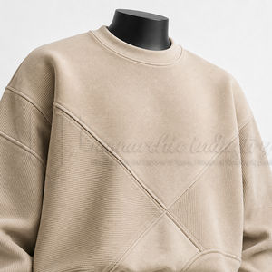 Sweat-shirt à col rond beige pour homme, pull en molleton personnalisé, fabricant OEM, 100% coton, respirant, écologique, coupe classique - Product Image 6