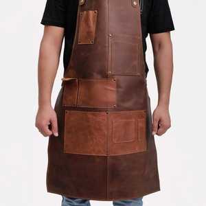 Premium Nappa Leather Apron for Luxury Retail Staff Uniforms-Smell Proof Foldable Protection Multi-Function Professional Genuine - Product Image 2