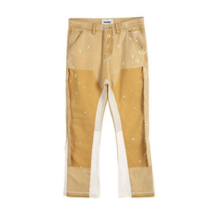 ผู้ค้าส่ง กางเกงยีนส์ทรงแฟลร์ดีไซน์ใหม่สำหรับผู้ชาย ล้างสีแบบแอซิดวอช กางเกงยีนส์สตรีทแวร์ผู้ชายรุ่นล่าสุดทันสมัย - Product Image 6