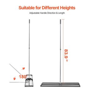 Rastrello di livellamento per prato in acciaio inox 48 ''X 10 \" Rastrello di livellamento 83.9 ''strumento di risparmio per impugnatura regolabile per Golf in giardino - Product Image 4