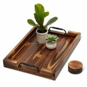 Bandeja de lujo Forgewood de acacia premium con asas de hierro industrial, superficie lisa, venta al por mayor, regalos perfectos, platos para servir, tablas sólidas - Product Image 3
