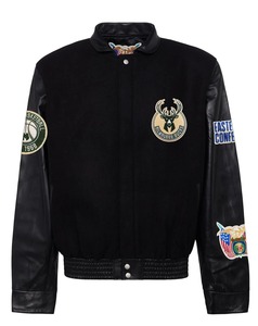 เสื้อแจ็คเก็ตสตรีทแวร์ Milwaukee Wool & Leather สีดำ ป้องกันลม เป็นมิตรกับสิ่งแวดล้อม - Product Image 1