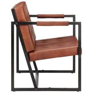 Divano in vera pelle di capra marrone a 2 posti per soggiorno - Product Image 3